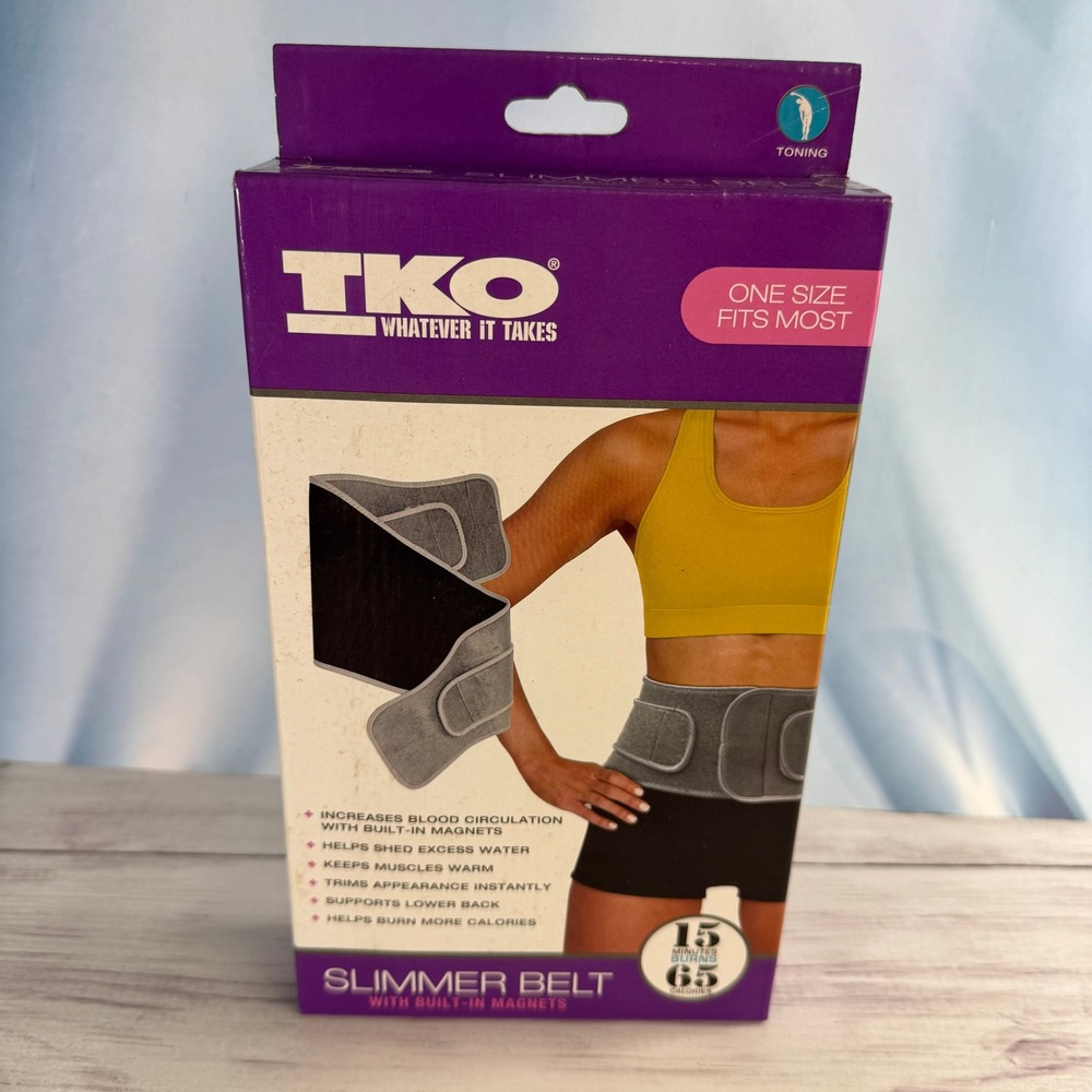TKO Slimmer Belt Unisex One Size Grey Magnetic Waist Trimmer TKO-SB016-GY Sweat